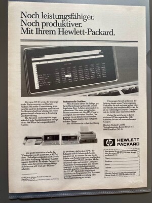 Hewlett Packard Tischcomputer HP-87 Original 1982 Vintage Advert Werbung Reklame