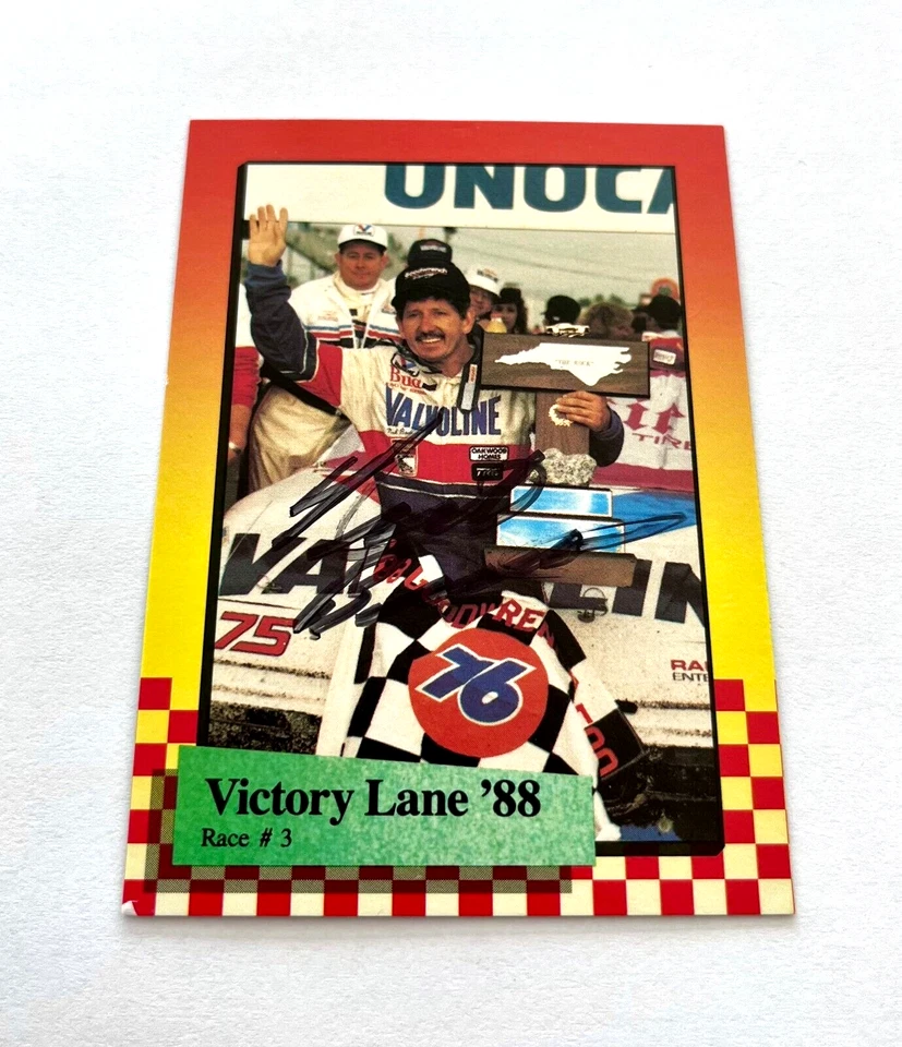 Neil Bonnett NASCAR 1989 Maxx #143 North Carolina Win Autographed Signed - Image 3 of 4