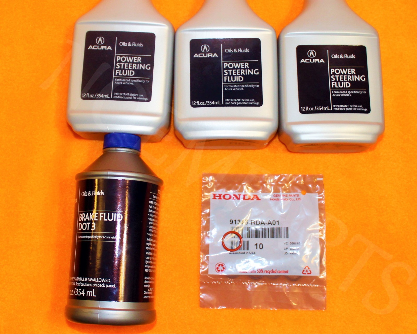 OEM ACURA Power Steering Pump Oil RDA ORing & Fluid Reseals & Brake