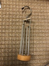 VINTAGE MCM WOOD / CHROME METAL BELT/SCARF CLOSET HANGER