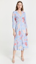 New Rixo Katie Pop Blue Peony Flora Dress Sz XS S M L XL 3XL