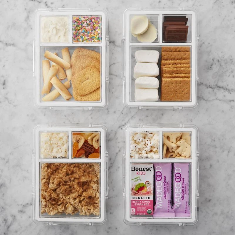 Airtight Bento Box Set Clear Food Storage Containers 3 Pack Microwave Safe New