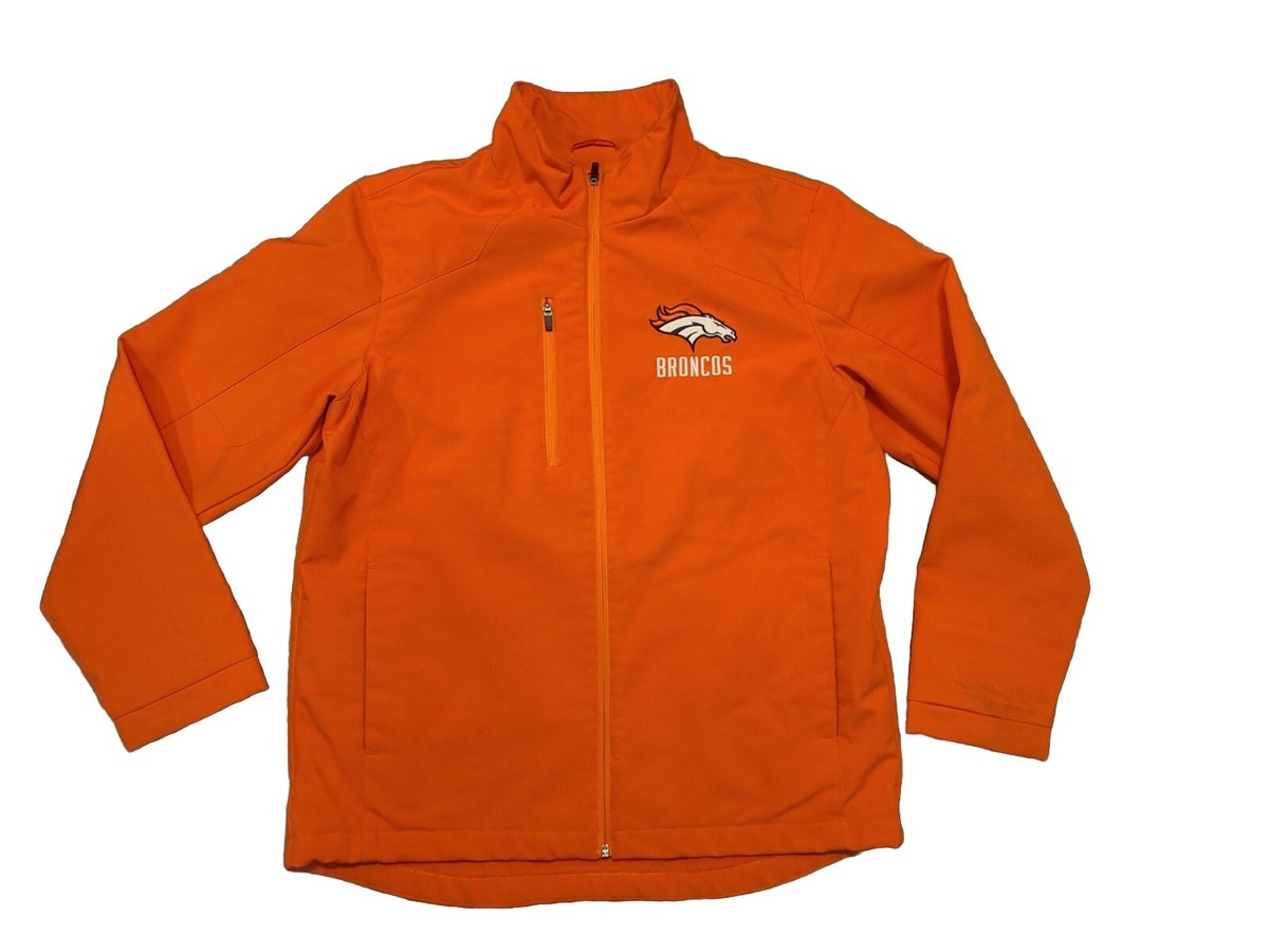 NFL Denver Broncos Jacket Men's L Orange Full Zip Soft Shell Game Day  Sideline