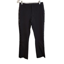 Ralph Lauren Sport Dress Pants Black Nylon Stretch Side Stripe Womens Size 2 