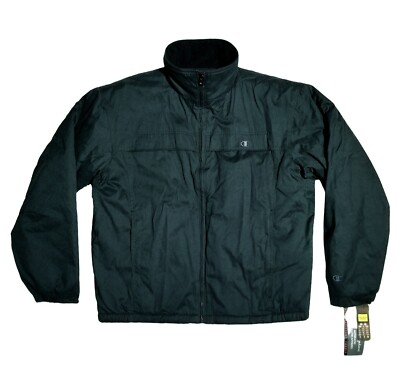 Champion Vintage 90s Mens Fleece Lined Jacket With Phone Pocket Black Medium New