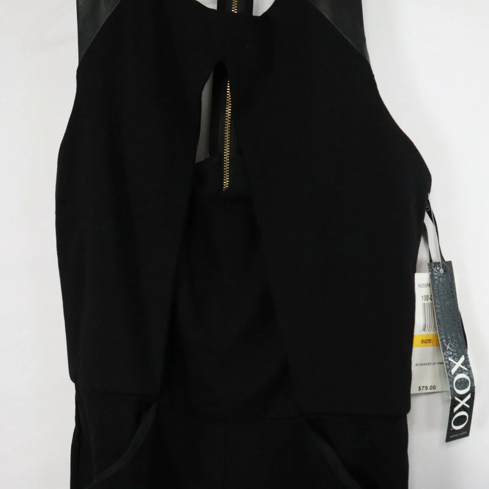 XOXO Mono Mameluco Mujer Pantalones Pequeños Cremallera Informal Baberos Negro Sin Mangas Nuevo con Etiquetas Foto 4 de 4