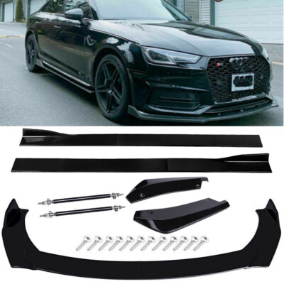 For AUDI A3 A4 Front Bumper Spoiler Splitter Body Kit Side Skirt+ Rear