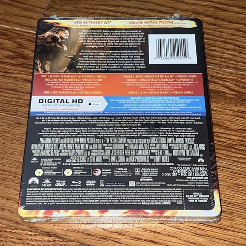 Hercules 3D 3-Discs Bluray Steelbook Future Shop Limited Edition Canada NEW - Picture 2 of 3