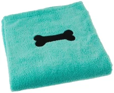 Bone Dry Green Microfiber Towel for Dogs and Cats 41x23.5 Super Absorbent