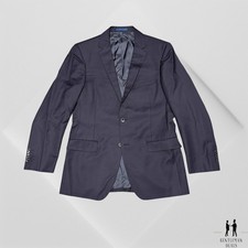 Paul Betenly 2 Piece Suit Mens 40R 34X28 Dark Navy Brown Filarte Wool Lanificio