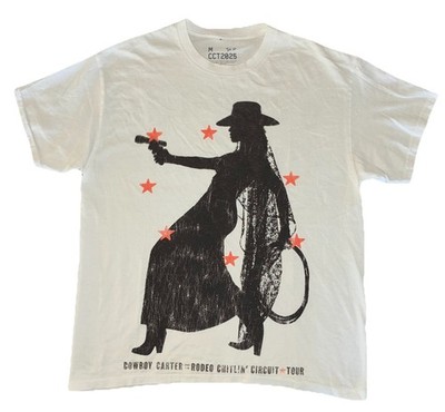 Beyonce Most Wanted Tee M White Cowboy Carter Tour 2025 Merch NEW *flaw