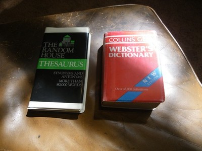 Vintage Pocket Collins Gem Webster Dictionary & Random House Thesaurus Books