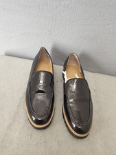 Franco Sarto Women Loafer 9M Black Patent Leather Platform Casual Comfort Shoes