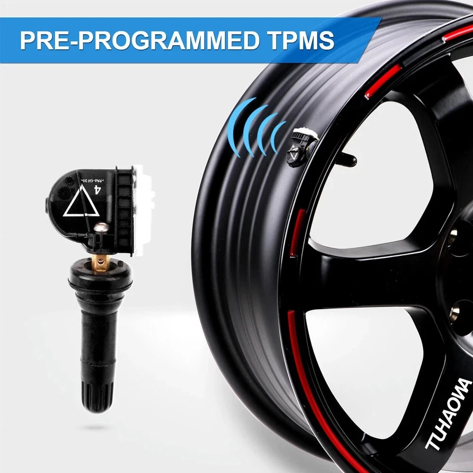 Sensor de sistema de monitoreo de presión de neumáticos 4 piezas TPMS 13598772 para GM CHEVY GMC BUICK Foto 4 de 4
