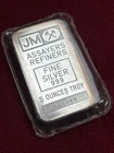 Johnson Matthey 5oz999 Vintage Silver Bar,TD BANK Counter Stamp On Reverse