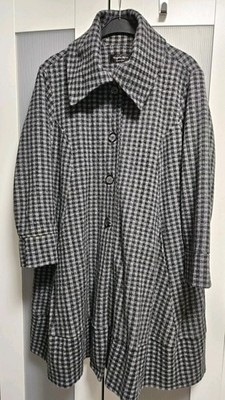  Vincenzo Allocca Mantel Hahnentritt Lagenlook Oversize grau-schwarz 