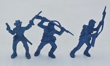 Marx Playset Figures Blue Grey Civil War Three Blue Soldiers