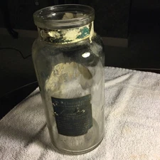 Vintage Jar, Lippincott Pure Foods , Olives, 32oz., Partial Label Present