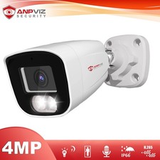 Anpviz 4MP PoE IP Bullet Security Camera Outdoor 24/7 Recording 2.8mm Lens NDAA