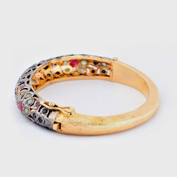 Gold Plated Women’s Multi-Gemstone Ruby Sapphire … - image 2