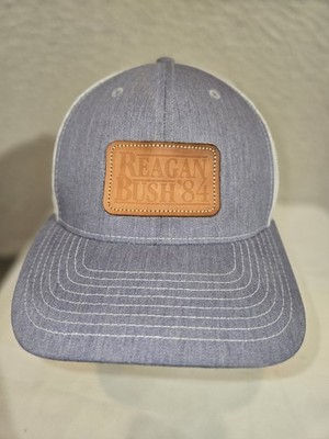 Reagan Bush 84 Vintage Richardson Cap Style #112 Leather Patch Trucker Hat With