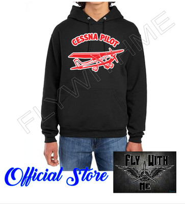 Cessna Airplane Pilot Hoodie Aviation Gift Fleece Sweatshirt FRONT PRINT S-3XL
