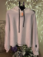 NWT Free People White/Heather Grey Sweatshirt Oversized Women s Size XS