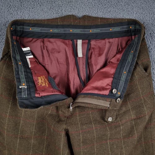 LAKSEN Trousers Mens 40 Green 100% Wool Tweed Goretex Shooting Breeks Plus Fours - Picture 5 of 17
