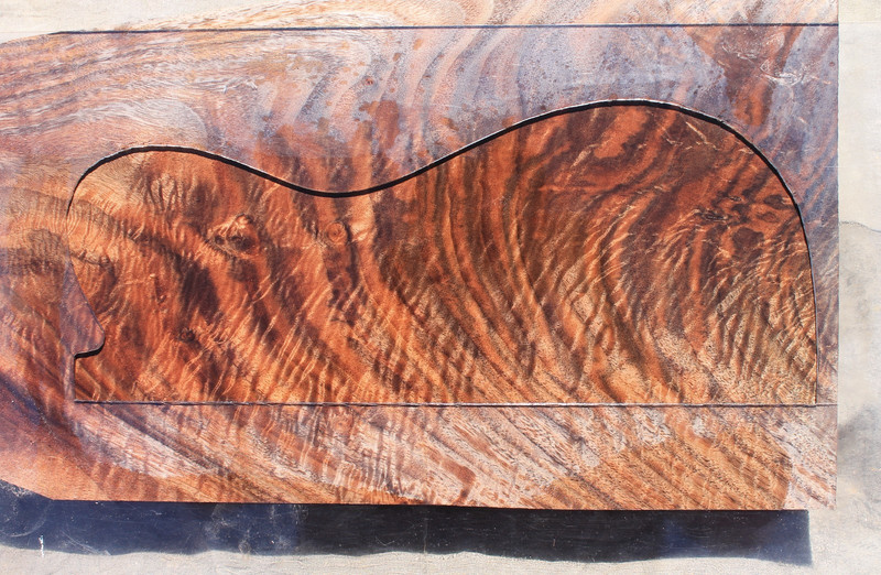 CURLY CLARO WALNUT CROTCH 21" X 12" X 2 1/8 GUITAR, LUTHIER, CRAFT, SCALES