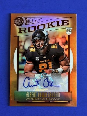 2020 Legacy Albert Okwuegbunam Rookie Football Auto Card #178; #d /100