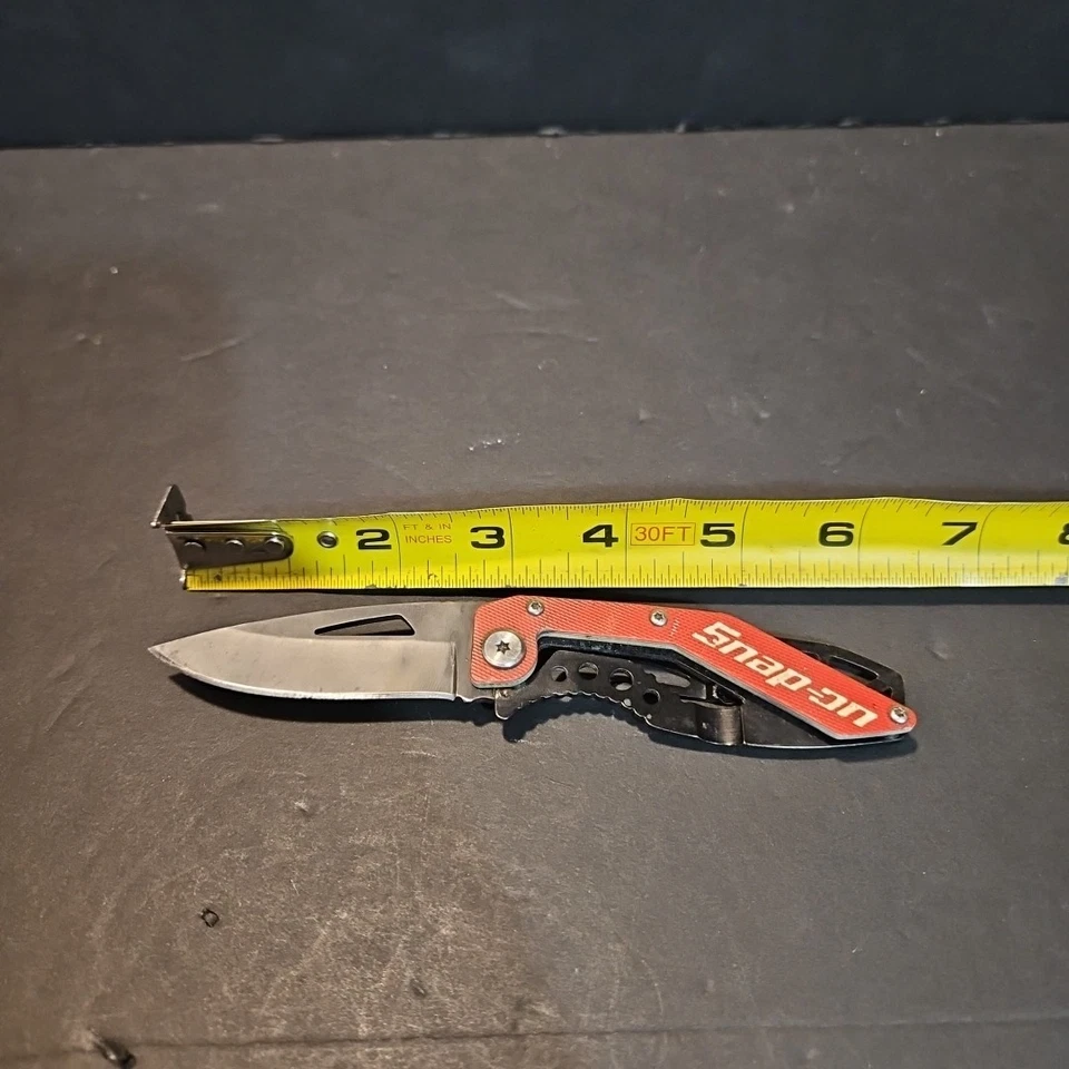 Cuchillo de Bolsillo Plegable Minimalista Punto de Caída Herramientas a Presión con Clip Rojo Negro Foto 2 de 3