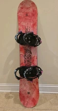 Sims Pink Horizon All Mountain Snowboard With Sims Cipher Retro Bindings 