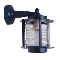 AußEnleuchte Wand E27 Messing Glas IP64 H: 24 Cm Blau Maritim Lampe HaustüR