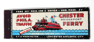 CHESTER BRIDGEPORT FERRY MATCHBOOK COVER