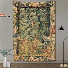 Boho Deko Wohndeko Abstrakt Blume Wandteppich Kürbis Lampe Nachthimmel Kunst W