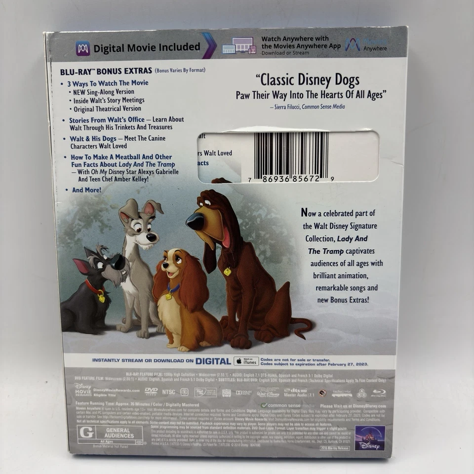 Disney's Snow White & Seven Dwarfs/Lady & Tramp Blu-ray/DVD Signature Collection - Image 3 of 4