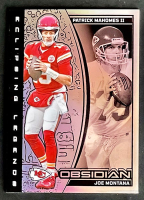 2024 Obsidian Patrick Mahomes Joe Montana 99/99 Eclipsing Legends Silver BOOKEND