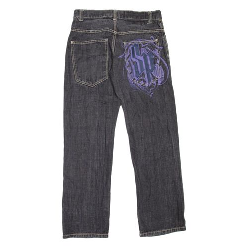Pantalones de mezclilla para hombre SOUTHPOLE negros rectos regulares W29 L30 - Imagen 3 de 6