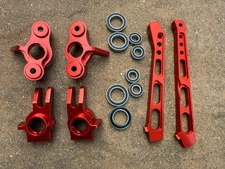 Alum Front Steering Blocks Rear Hubs Carriers F&R Brace Arrma mojave 6s BLX R