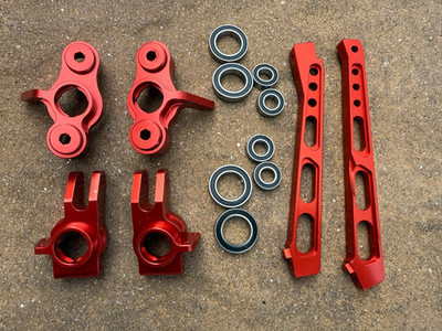 Alum Front Steering Blocks Rear Hubs Carriers F&R Brace Arrma mojave 6s BLX R
