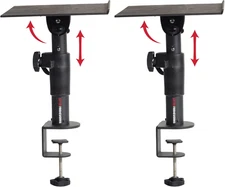Desktop Clamp-On Studio Monitor and Speaker Stand with EVA Foam Padded Surface,