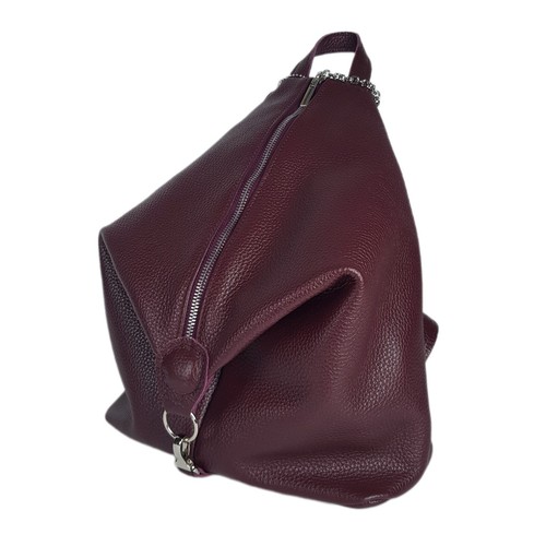 Mochila para mujer GENUINA de cuero granulado hecha a mano Laidies bolso borgoña - Imagen 2 de 18