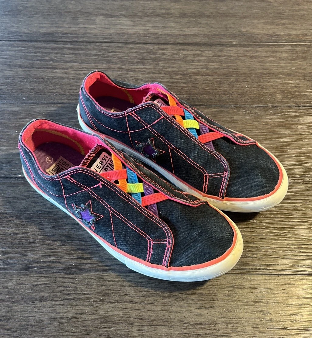 CONVERSE ONE STAR JUNIOR SNEAKER SLIPONS IN TELA NERE TAGLIA 3