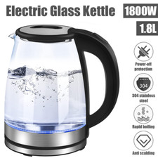 1.8L Glass Electric Kettle with Blue LED Light and Auto Shut Off Safety Feature