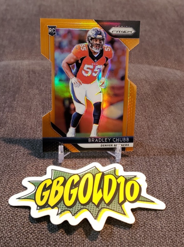 2018 Panini Prizm Football Bradley Chubb Orange Die Cut /249 Rookie Card