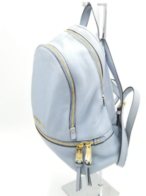 Michael Kors Small Light Blue MK Logo Leather Backpack | eBay