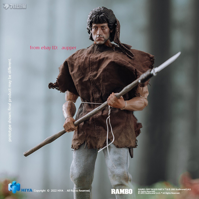 Hiya Toys Exquisite Super Rambo First Blood 1 1/12 Action Figure