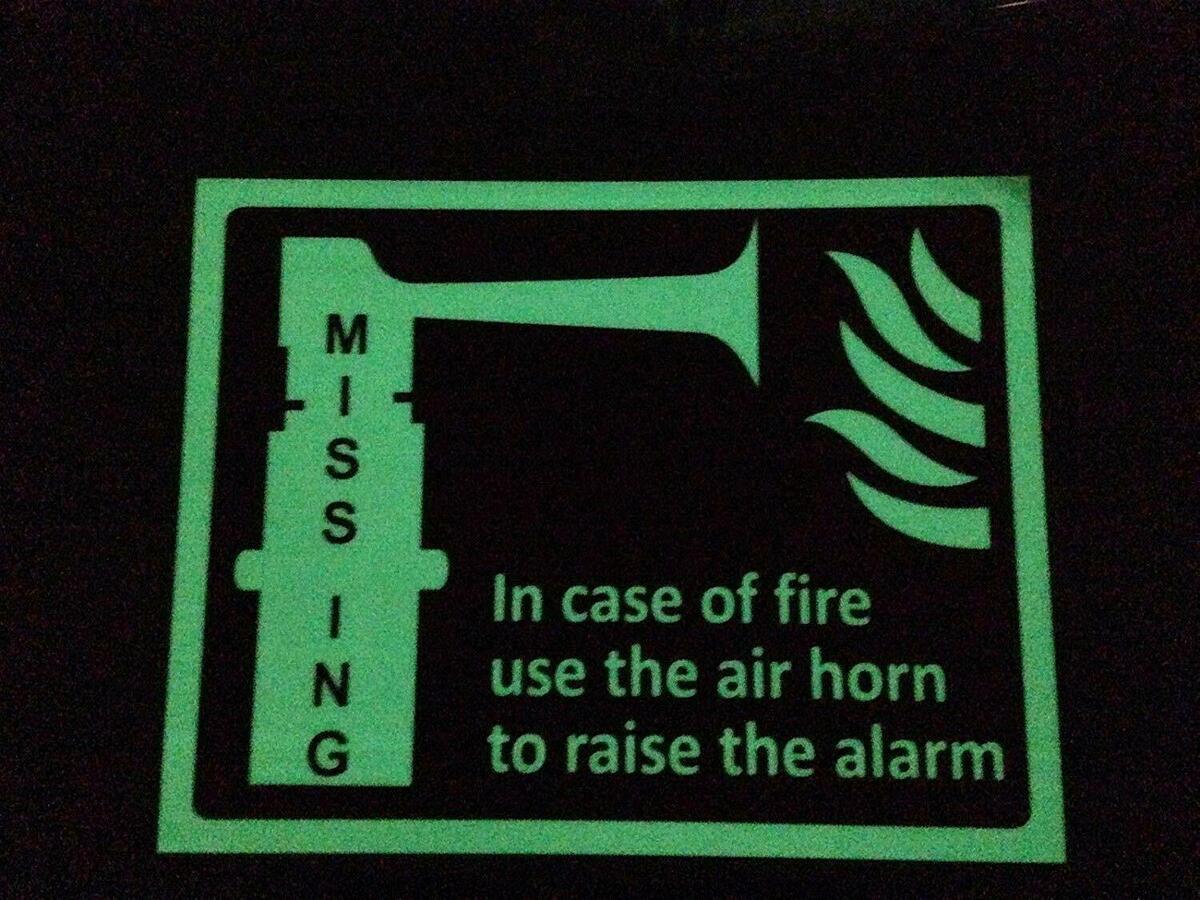 Emergency Air Horn with Sign and Bracket