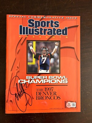 NFL HOF FOOTBALL LEGEND DENVER BRONCOS JOHN ELWAY SIGN SPORTS ILLUSTRATED BECKET