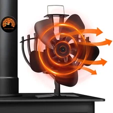 60° Rotating Stove Fan Heat Powered for Buddy Heater Wood Burning Fireplace Fan